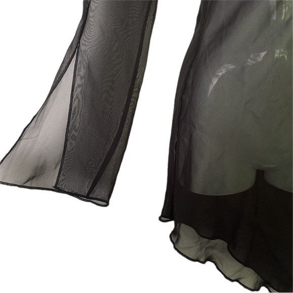 Vintage Witchy Dark Fairy Gothic Vamp Floaty Chiffon Top - XS - Picture 4 of 6